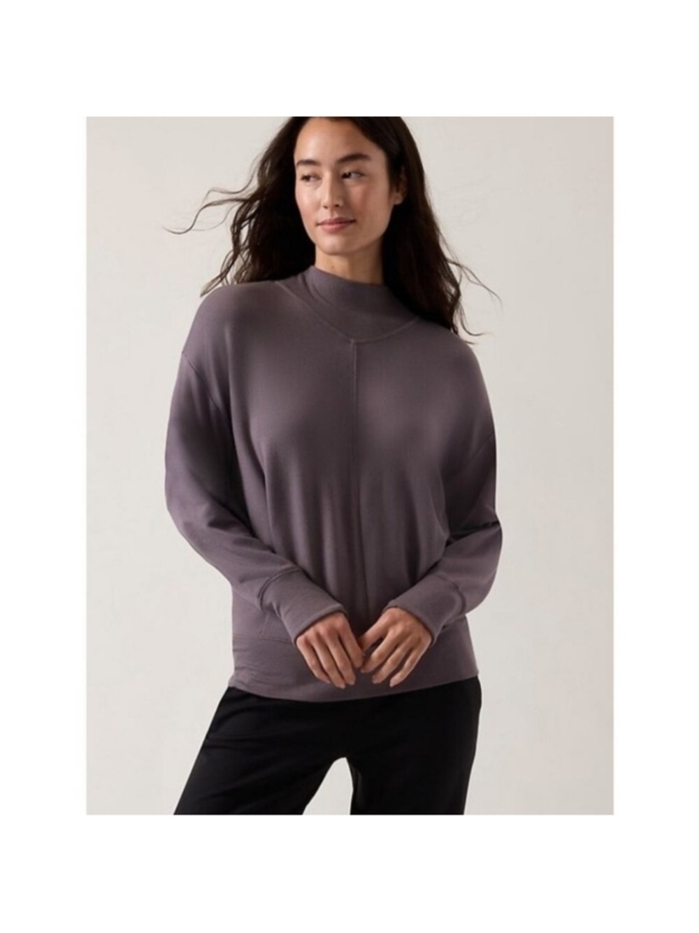 Athleta Apollo Mock Neck Sweatshirt - Dusk Violet, Size M
